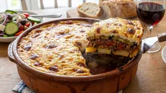 Grekisk stämning på ditt bord: klassisk moussaka, precis som i Aten